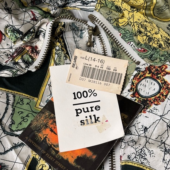 Vintage 100% Silk 80s Geography
Map Windbreaker Sz (L) - Picture 7 of 8